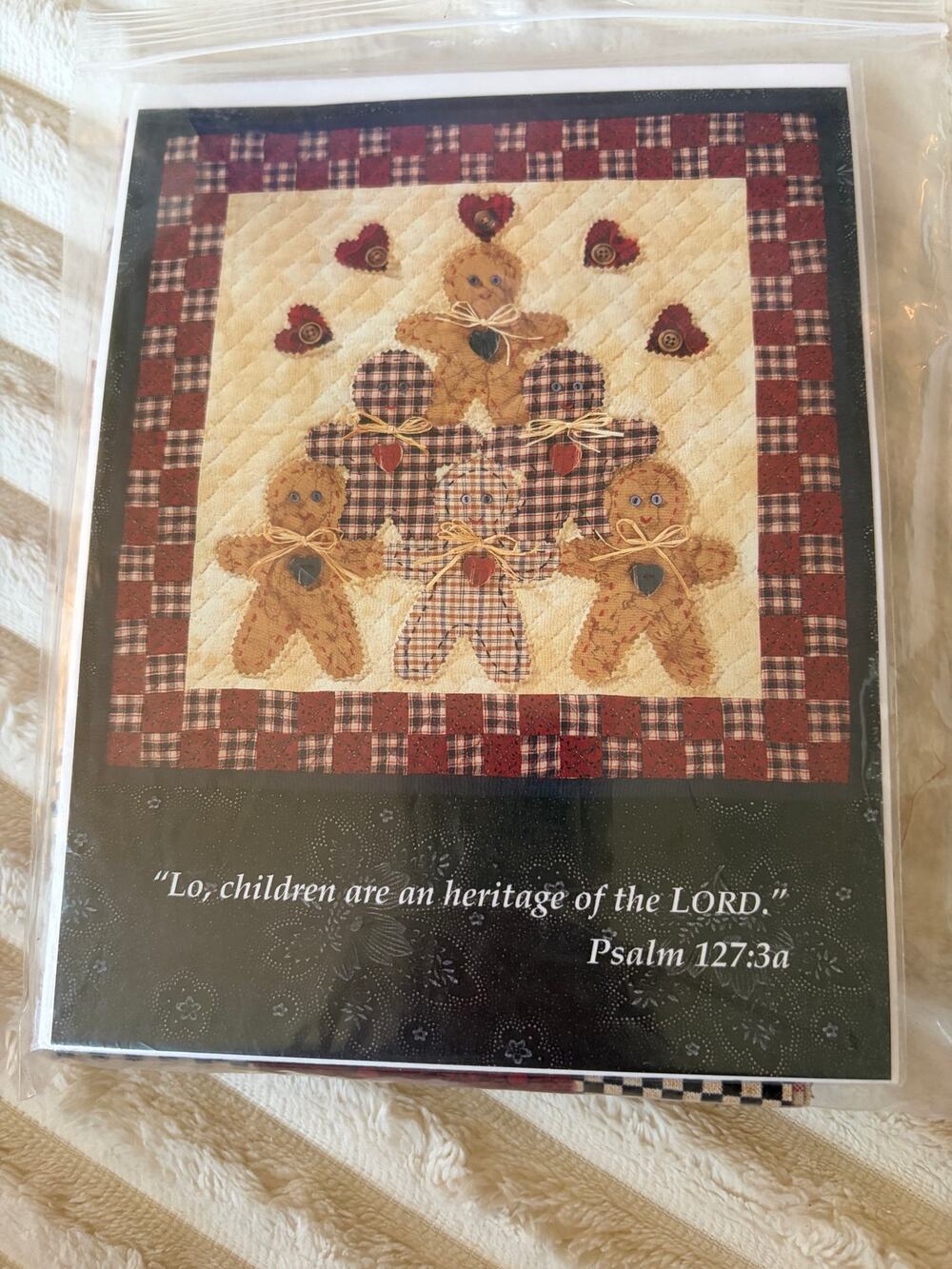Vtg Piecemakers Xmas Cheer Quilt Note Card Pattern Kit #QC28 14" Finished Square